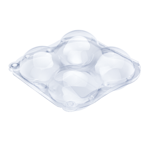 กล่องใสสำหรับผัก ผลไม้ ทรงกลม 4 ช่อง ขนาด 17.3x17.3x7.5  ซม.