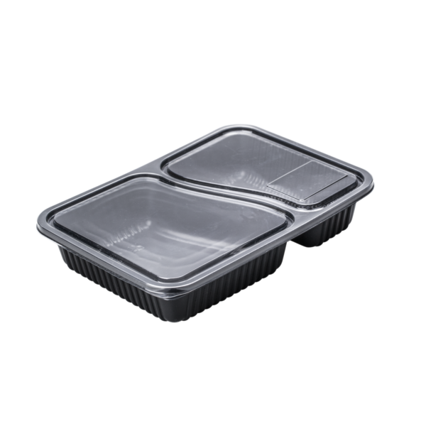 กล่องสำหรับใส่อาหารจานเดียว มี 2 ช่อง ขนาด 12.5×18.5×3.5 ซม. – กล่อง S&P 2 ช่อง
