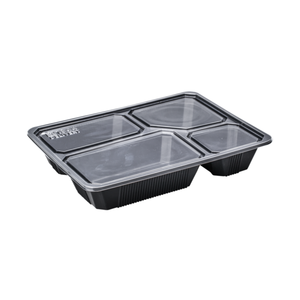 กล่องสำหรับใส่อาหารจานเดียว มี 4 ช่อง ขนาด 17.5×22.7×4.2  ซม. – กล่อง S&P 4 ช่อง