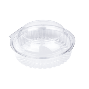 กล่องพับพลาสติกใสทรงกลม ขนาด 13.7x6.6 ซม. E101