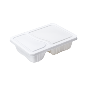 กล่องสำหรับใส่อาหารจานเดียว (2 หลุม) ขนาด 10.1x14.1x4.2 ซม. - กล่อง Easy Meal 2 หลุม