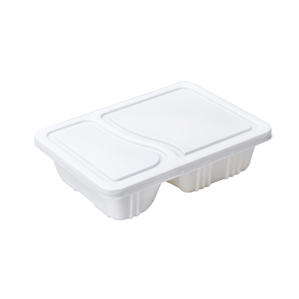 กล่องสำหรับใส่อาหารจานเดียว (2 หลุม) ขนาด 10.1×14.1×4.2 ซม. – กล่อง Easy Meal 2 หลุม