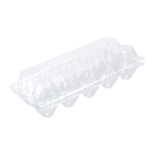 กล่องพลาสติกฝาพับใส่ไข่ไก่ 10 ฟอง ขนาด 10.7x26.0x6.8 ซม. - 10 Cavity Eggs