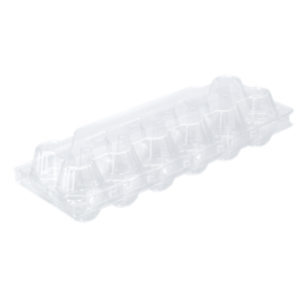 กล่องพลาสติกฝาพับใส่ไข่ไก่ 12 ฟอง ขนาด 11.0x29.5x7. ซม. - 12 Cavity Eggs