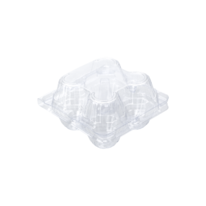 กล่องพลาสติกฝาพับใส่ไข่ไก่ 4 ฟอง ขนาด 10.7x11.5x6.7 ซม. - 4 Cavity Eggs