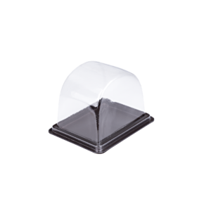 บรรจุภัณฑ์ถาดสีน้ำตาลและฝา เหมาะสำหรับใส่เบเกอรี่ และขนมต่าง ๆ ขนาด 5.6x7.6x6.4 ซม. - E109