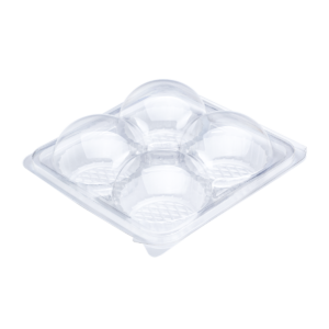 บรรจุภัณฑ์ใส 4 ช่อง + ฝา เหมาะสำหรับใส่ขนมปุยฝ้าย ขนาด 14.0x14.0x6.0 ซม. - E78