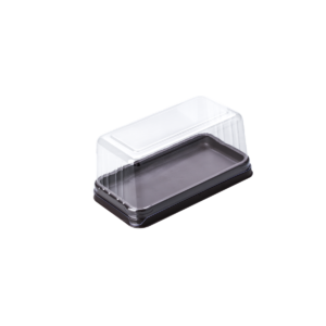 บรรจุภัณฑ์ถาดสีน้ำตาลและฝา เหมาะสำหรับใส่เบเกอรี่ และขนมต่างๆ ขนาด 7.0x14.1x6.2 ซม. - E88