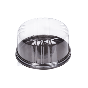 บรรจุภัณฑ์ทรงกลมถาดสีน้ำตาลและฝา เหมาะสำหรับใส่เบเกอรี่ และขนมต่างๆ ขนาด 13.0x7.0 ซม. - E93 Large