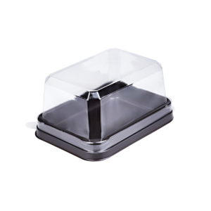 บรรจุภัณฑ์ถาดและฝา เหมาะสำหรับใส่เบเกอรี่ และขนมทั่วไป ขนาด 8.1x11.4x6.5 ซม. - Away Short